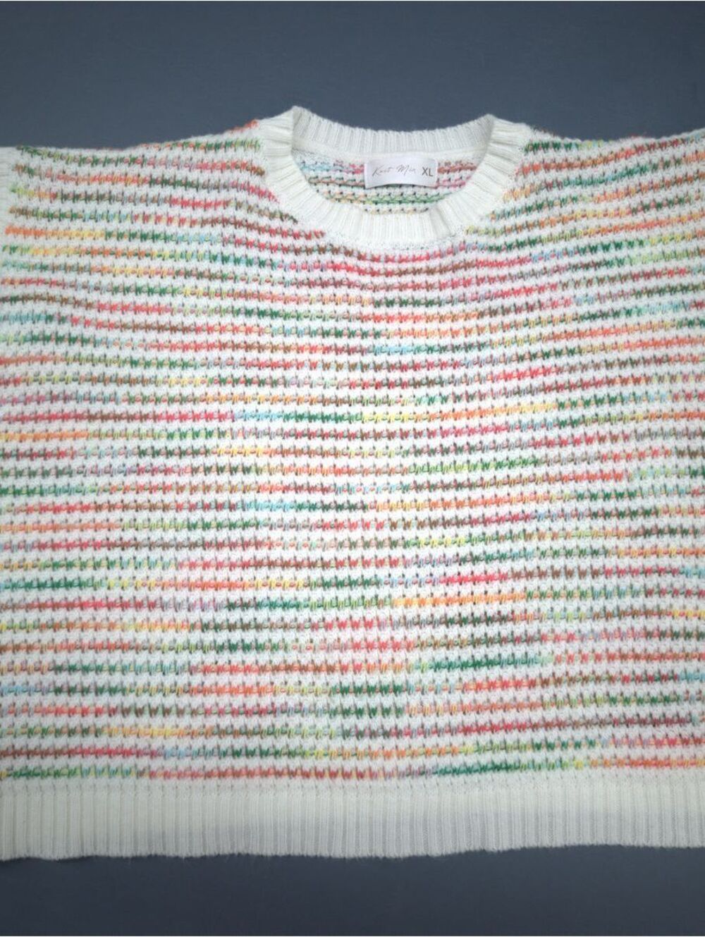 Knit Mix XL Multicolor Cropped Knit Sweater Vest
